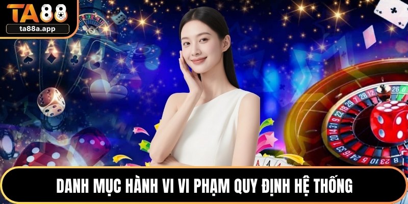 Danh mục hành vi vi phạm quy định hệ thống